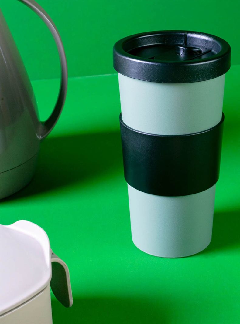 Vaso Mug para Café 500 ml Nutri Verde Smoke Negro-2