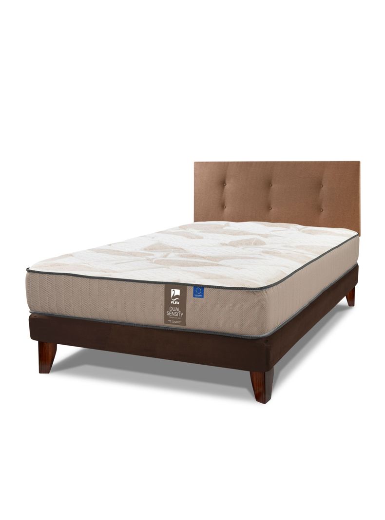 Cama Europea Dual Sensity 1.5 Plazas + Respaldo Roya-0