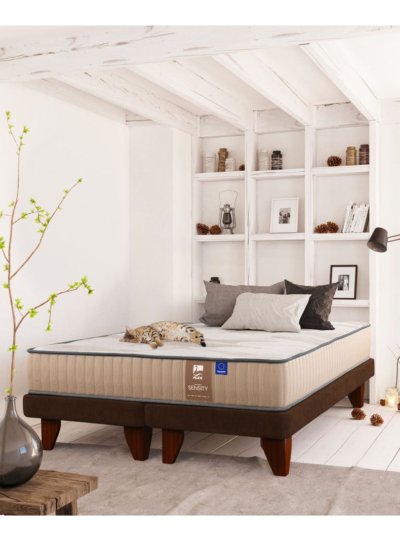 Cama Europea Dual Sensity 1.5 Plazas + Respaldo Roya-4