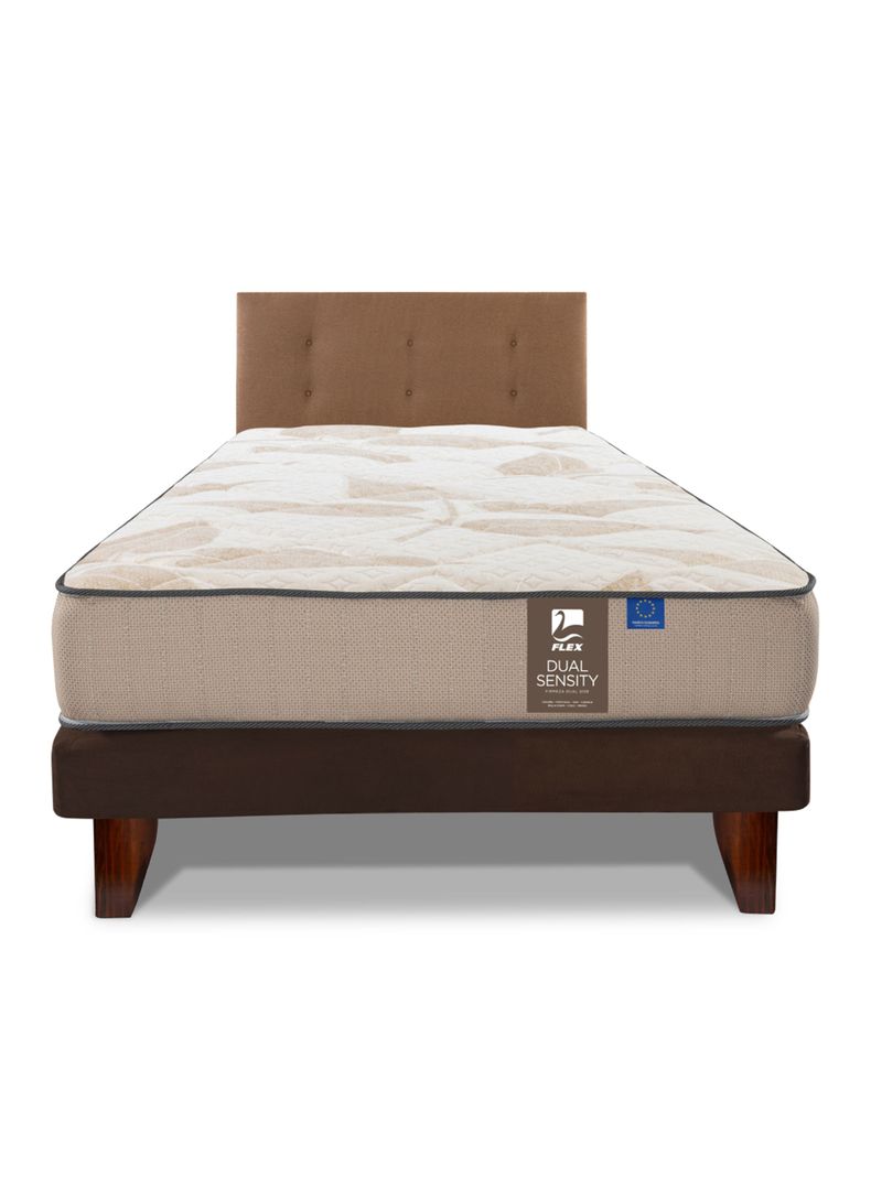 Cama Europea Dual Sensity 1.5 Plazas + Respaldo Roya-1