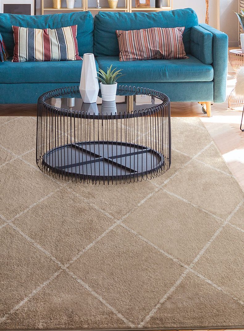 Alfombra Florida Beige 200 x 290 cm Rombos Blanco-2