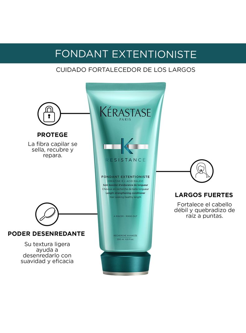 Acondicionador Potenciador Del Crecimiento Fondant Extentioniste Resistance 200ml-3