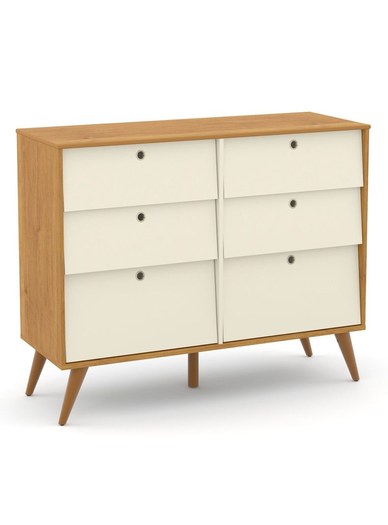 Cómoda Eco Wood 6 Cajones Mdf Beige-0
