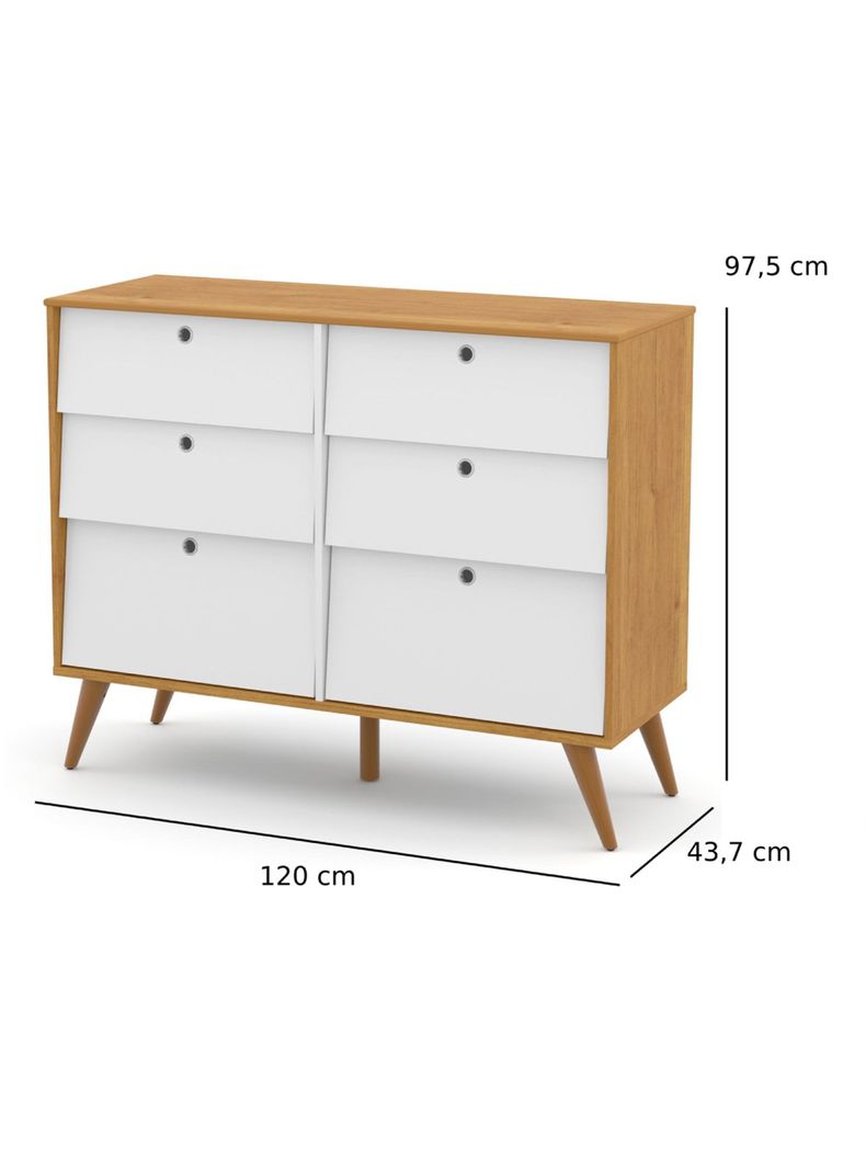 Cómoda Eco Wood 6 Cajones Mdf Beige-1