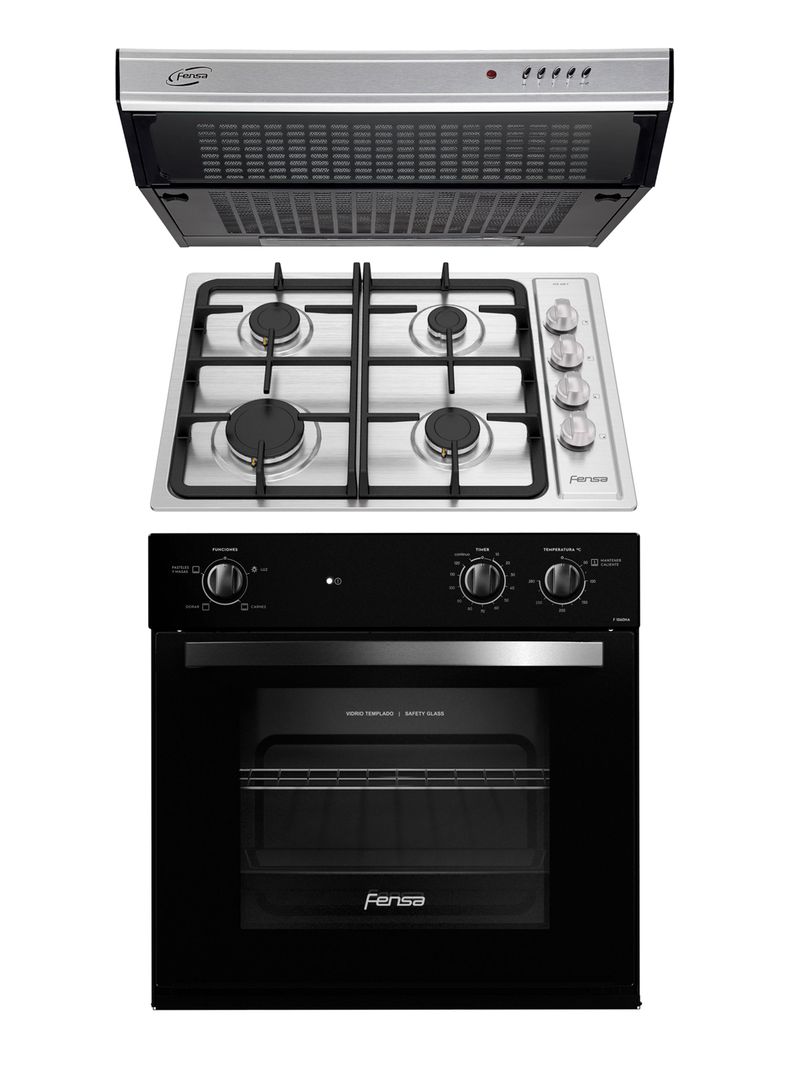 Kit Empotrable Horno F 1060NA + Encimera 4HF + Campana U6160-0