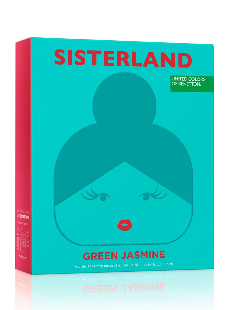Set Perfume Benetton Sisterland Green Jasmine EDT Mujer 80 ml + Body Lotion 75 ml-2