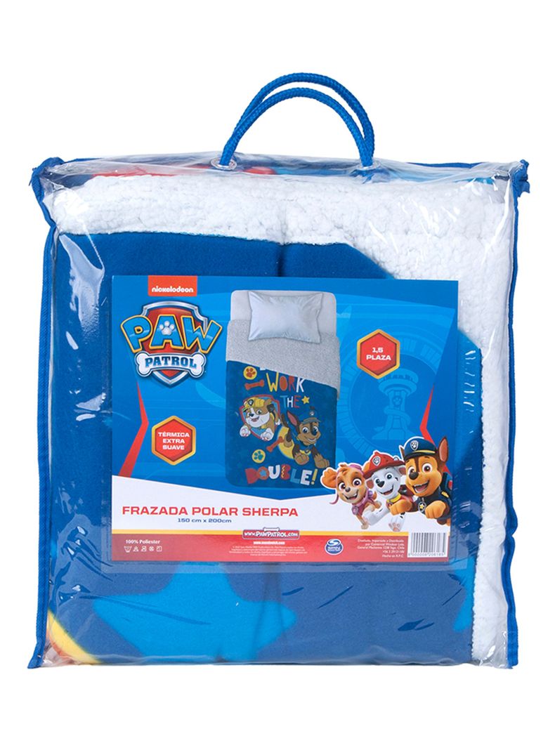 Frazada Polar Sherpa Paw Patrol Team Wo 1.5 Plazas-2