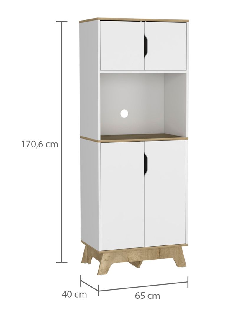 Mueble de Microondas Bi Color 4 Puertas-1