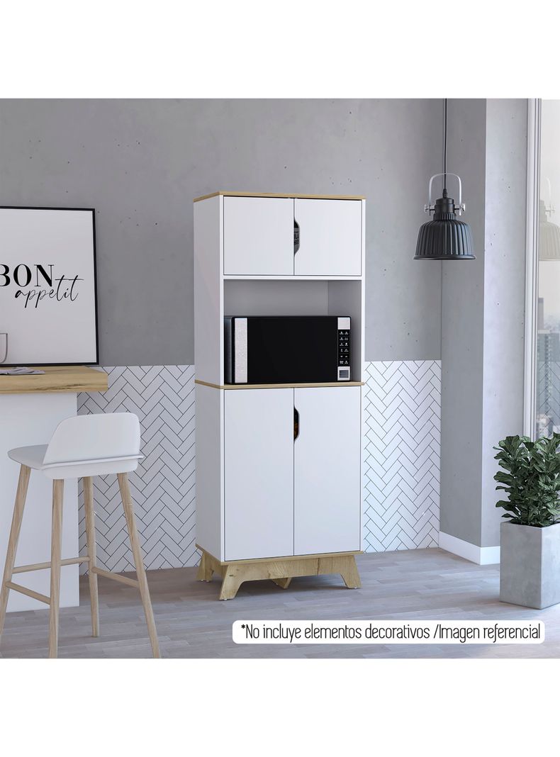 Mueble de Microondas Bi Color 4 Puertas-5