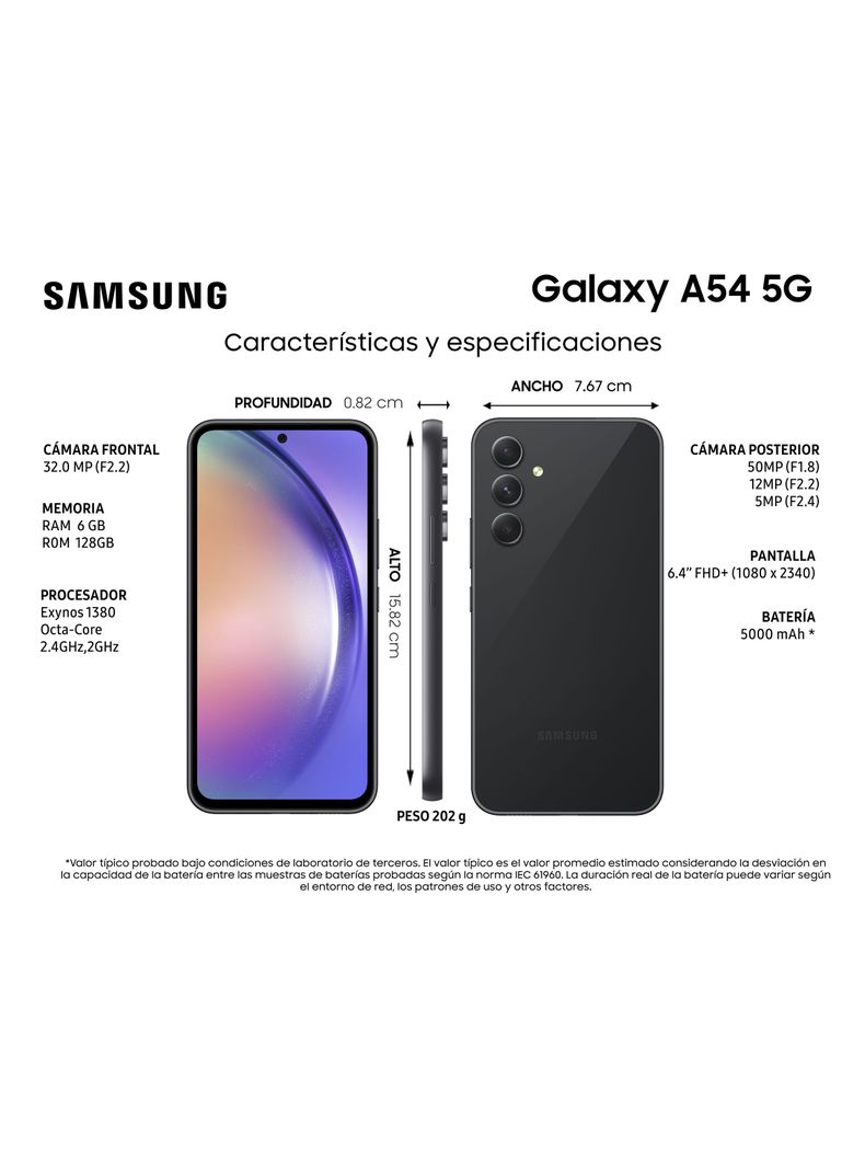 Smartphone Galaxy A54 5G 128GB 6.4" Awesome Graphite Liberado-4