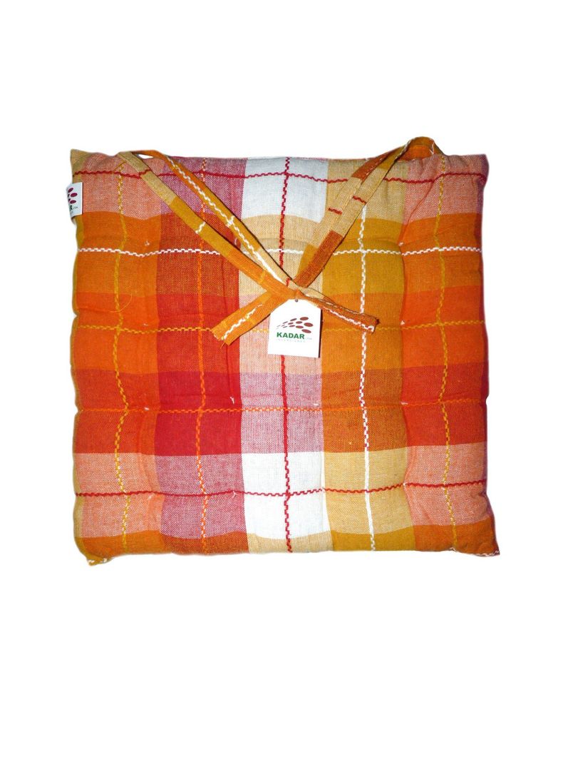 Set Kadar 4 Cojines Cuadros Naranja 40 x 40 cm-2