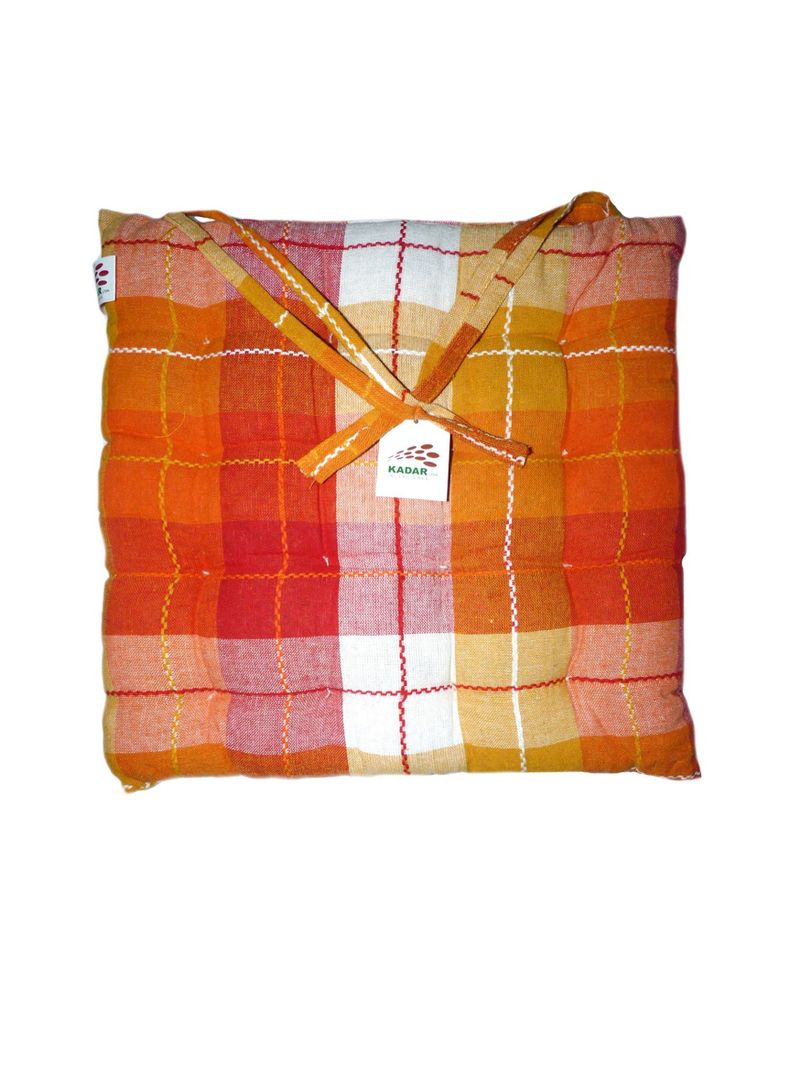 Set Kadar 4 Cojines Cuadros Naranja 40 x 40 cm-0