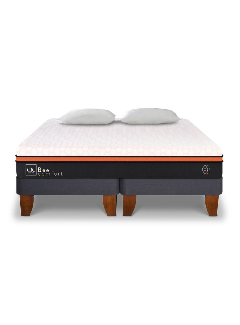 Cama Europea Bee Comfort 2 Plazas Base Dividida + Almohada