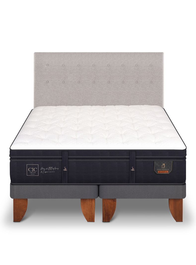 Cama Europea Super Premium King + Respaldo Tigris-2