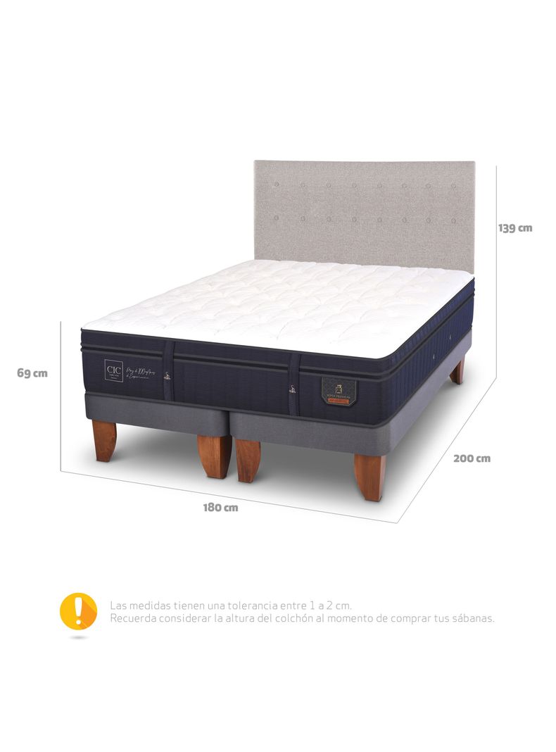 Cama Europea Super Premium King + Respaldo Tigris-1
