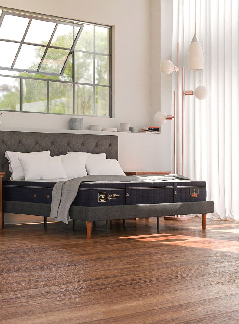Cama Europea Super Premium King + Respaldo Tigris-4