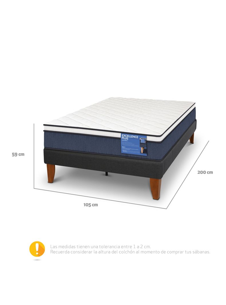Cama Europea Curve Excellence Plus 1.5 Plazas N-1