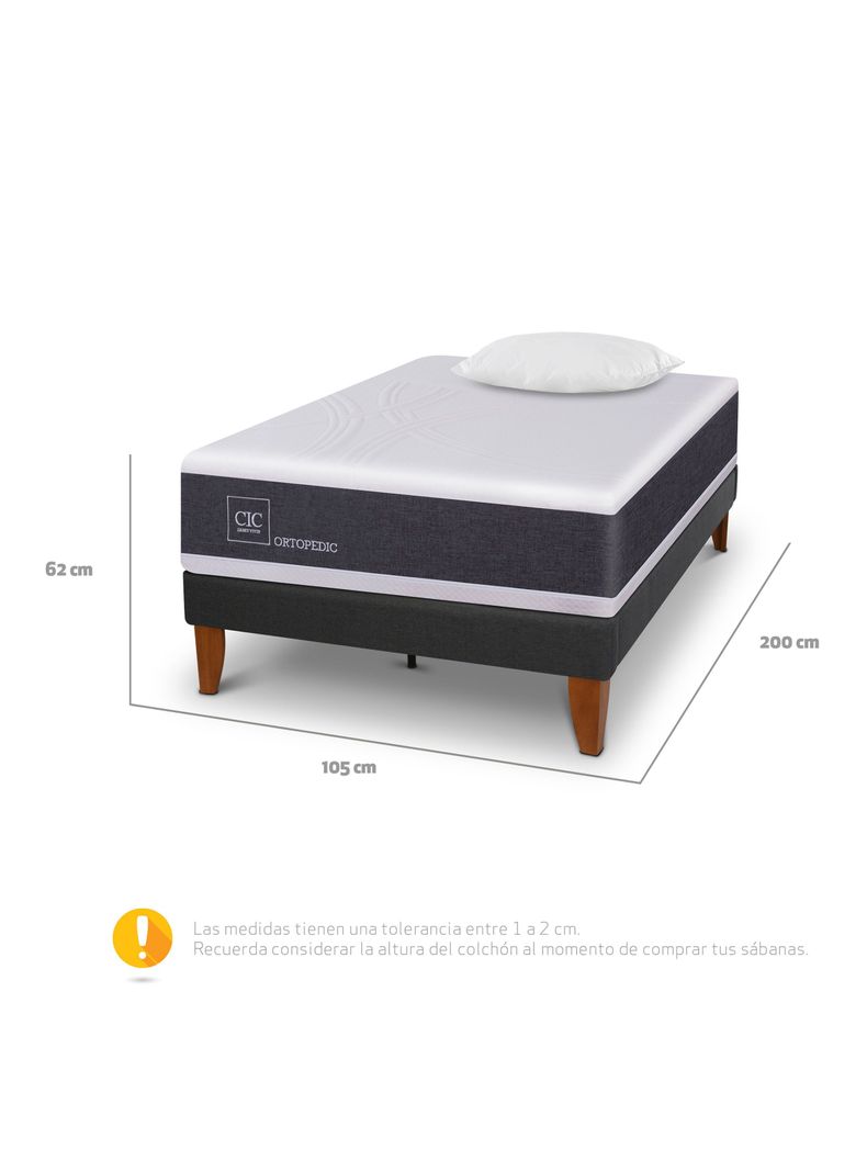 Cama Europea Curve New Ortopedic 1.5 Plazas + Almohada-1
