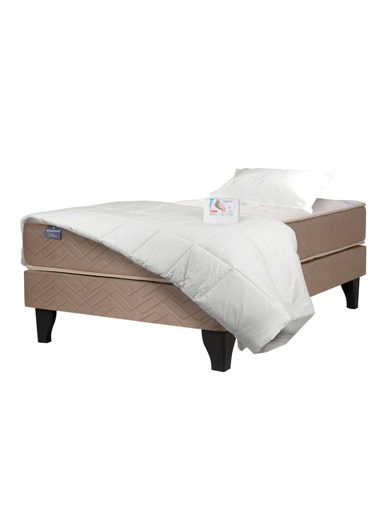 Cama Europea Bamboo 1 Plaza + Textil-0