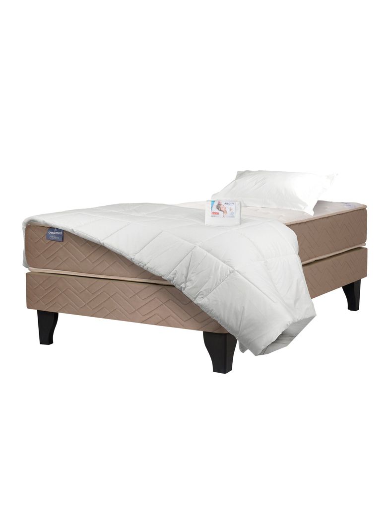 Cama Europea Bamboo 1.5 Plazas + Textil-0