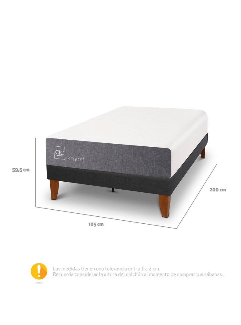 Cama Europea Curve Smart 1.5 Plazas-1