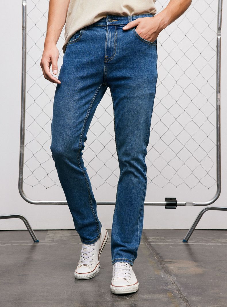 Jeans Cinco Bolsillos Skinny 1 Lavado-0