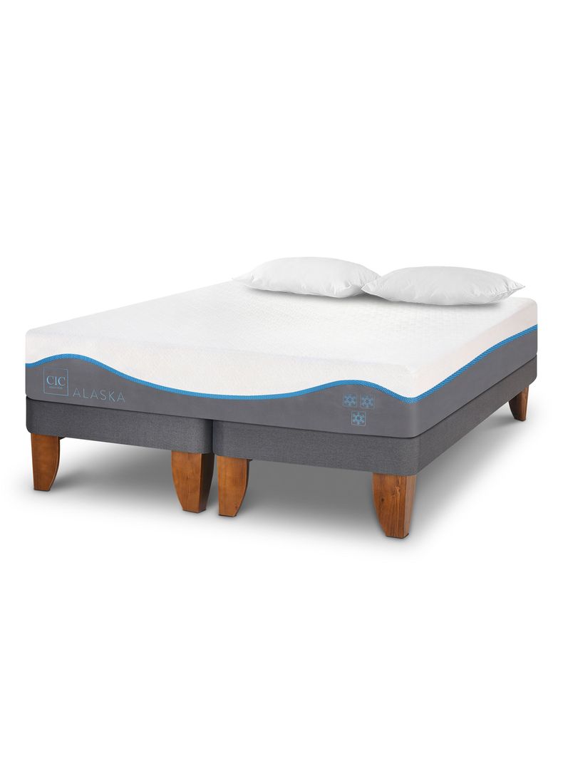 Cama Europea Alaska 2 Plazas Base Dividida Almohada-2