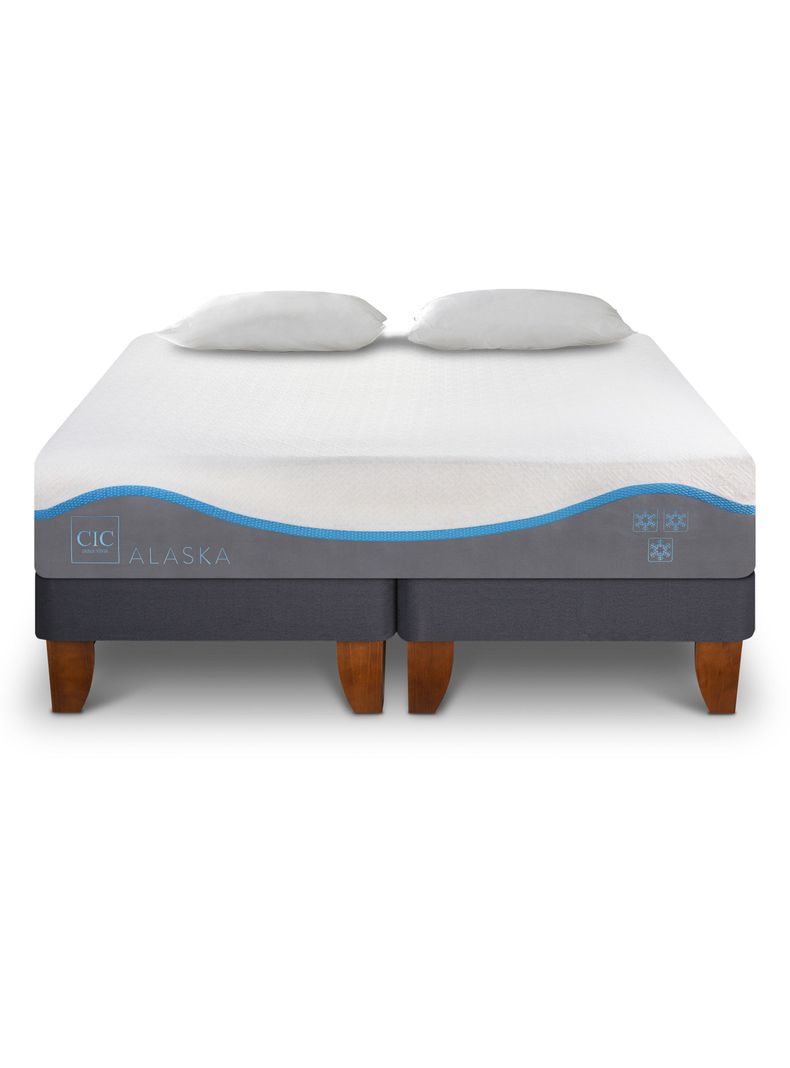 Cama Europea Alaska 2 Plazas Base Dividida Almohada-0