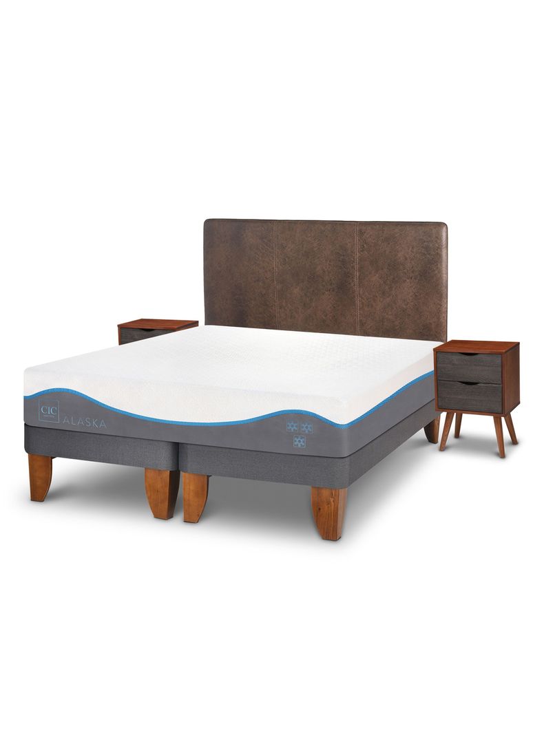 Cama Europea Alaska King + Set Muebles Baker