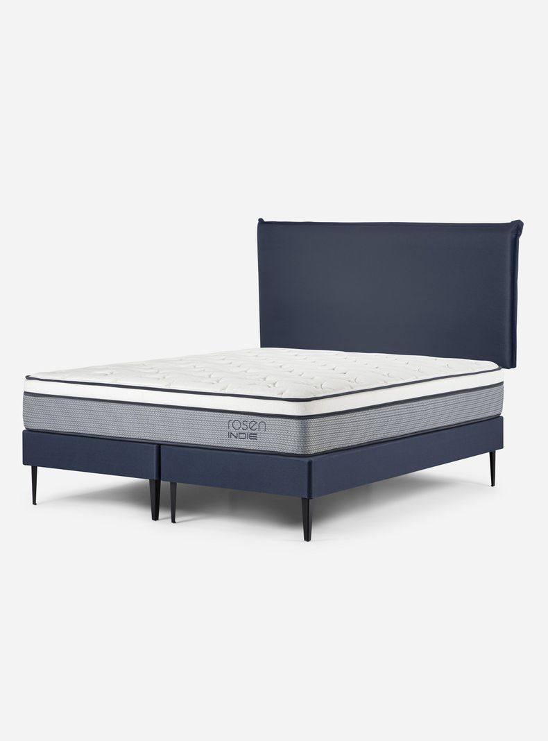 Cama Europea Indie 2 Plazas Base Dividida + Respaldo Maurice-0