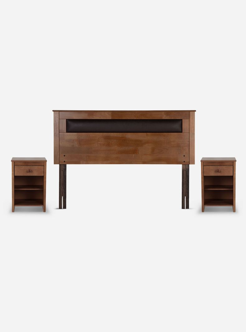 Cama Europea Indie 2 Plazas Base Dividida + Set Muebles Ferrara-2