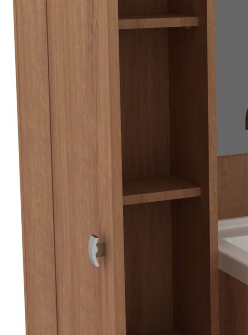 Mueble Baño Aéreo 2 Puertas con Lavamanos y Espejo-3