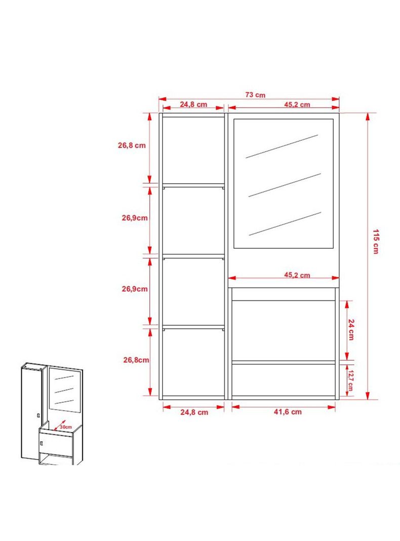 Mueble Baño Aéreo Lavamanos y Espejo 2 Puertas-1