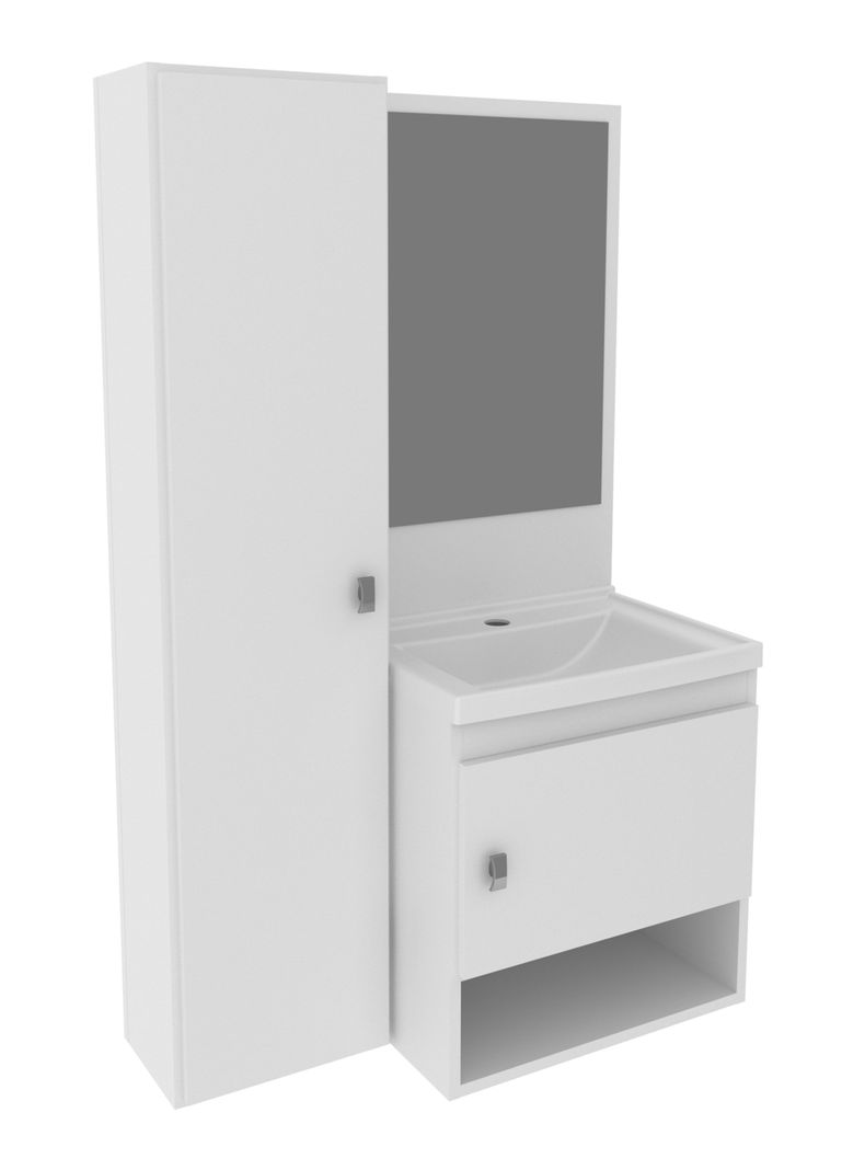 Mueble Baño Aéreo Lavamanos y Espejo 2 Puertas-0