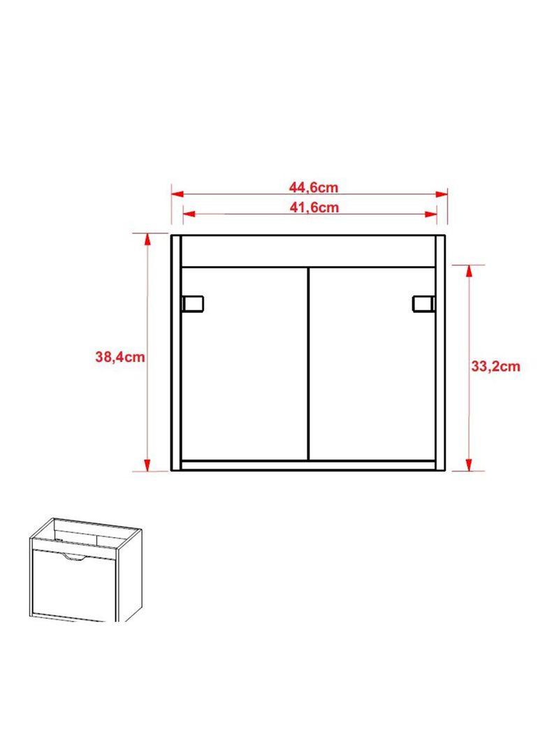 Mueble Baño Aéreo 1 Puerta + Lavamanos-1