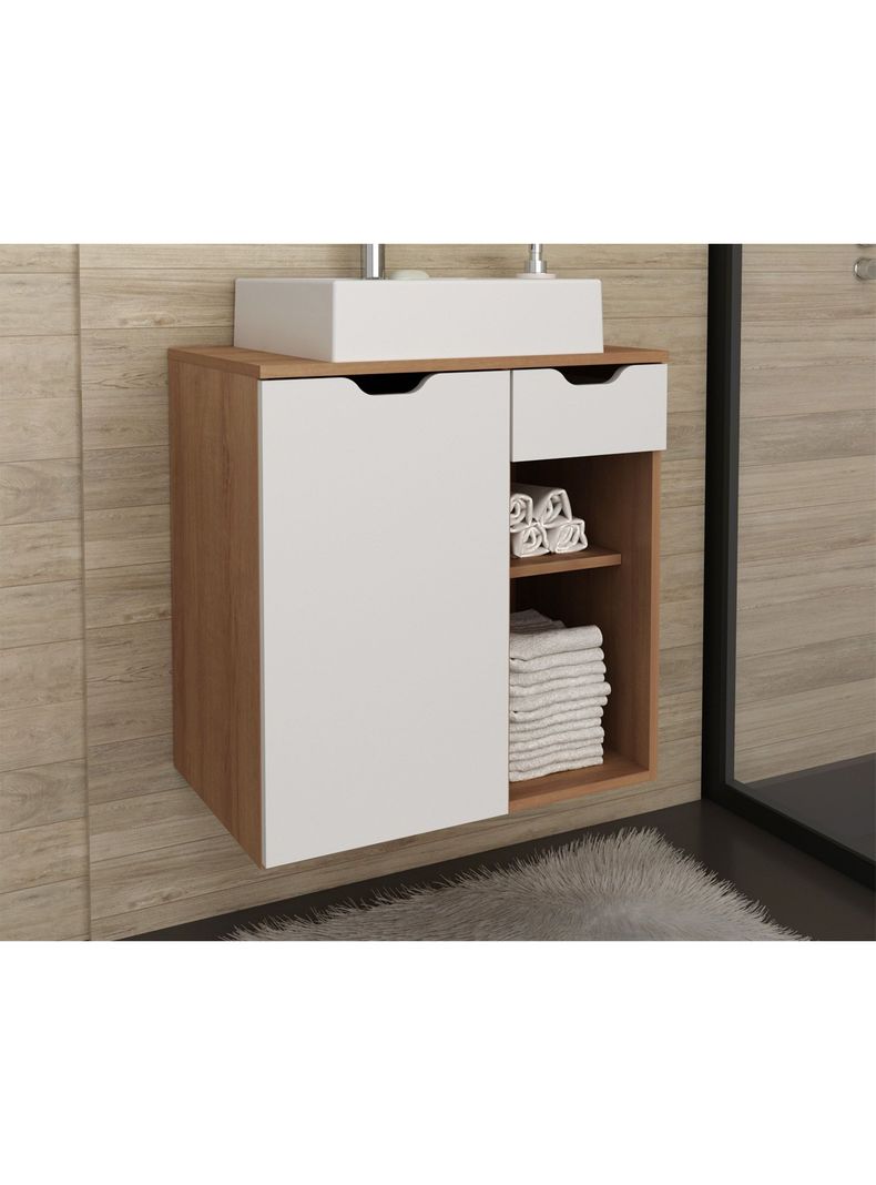 Mueble Baño Aéreo con Lavamanos 1 Cajón 1 Puerta-3