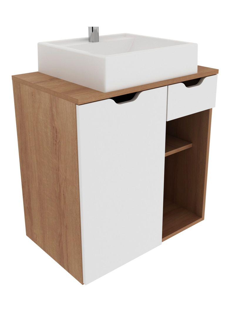 Mueble Baño Aéreo con Lavamanos 1 Cajón 1 Puerta-0