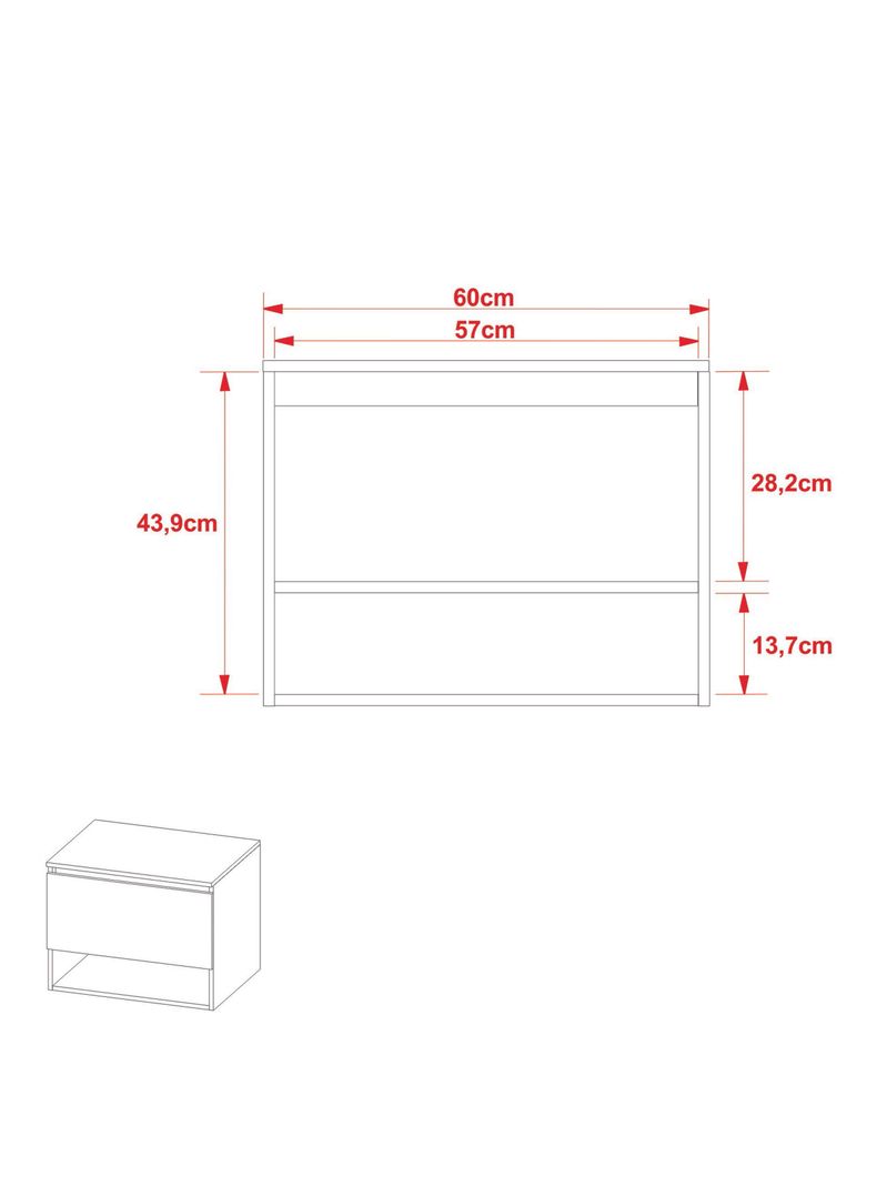 Mueble Baño Aéreo con Lavamanos 1 Puerta Blanco-1