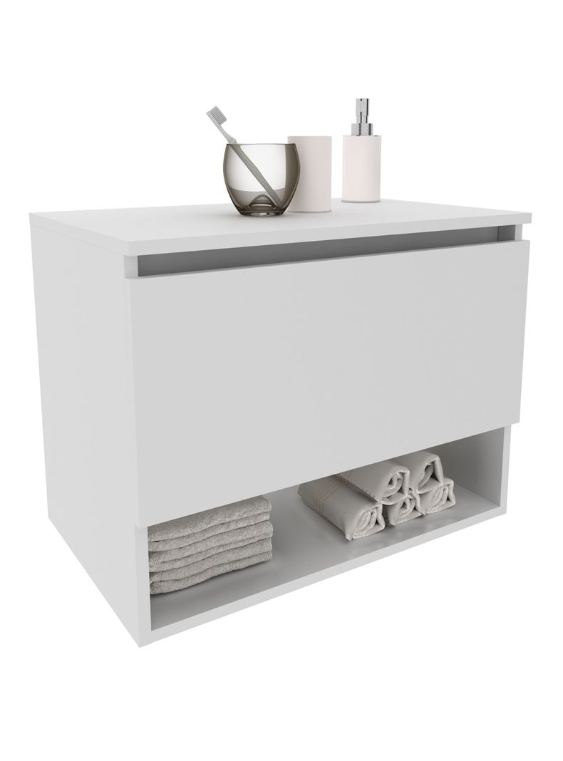 Mueble Baño Aéreo con Lavamanos 1 Puerta Blanco-0