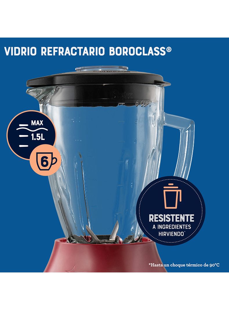 Licuadora 6 Velocidades 800W + Pulso BLSTPEGRPB Rojo-5