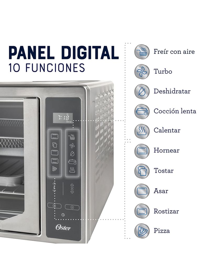 Horno Digital con Freidora de Aire 42 Litros TSSTTVFDDAFNS-9