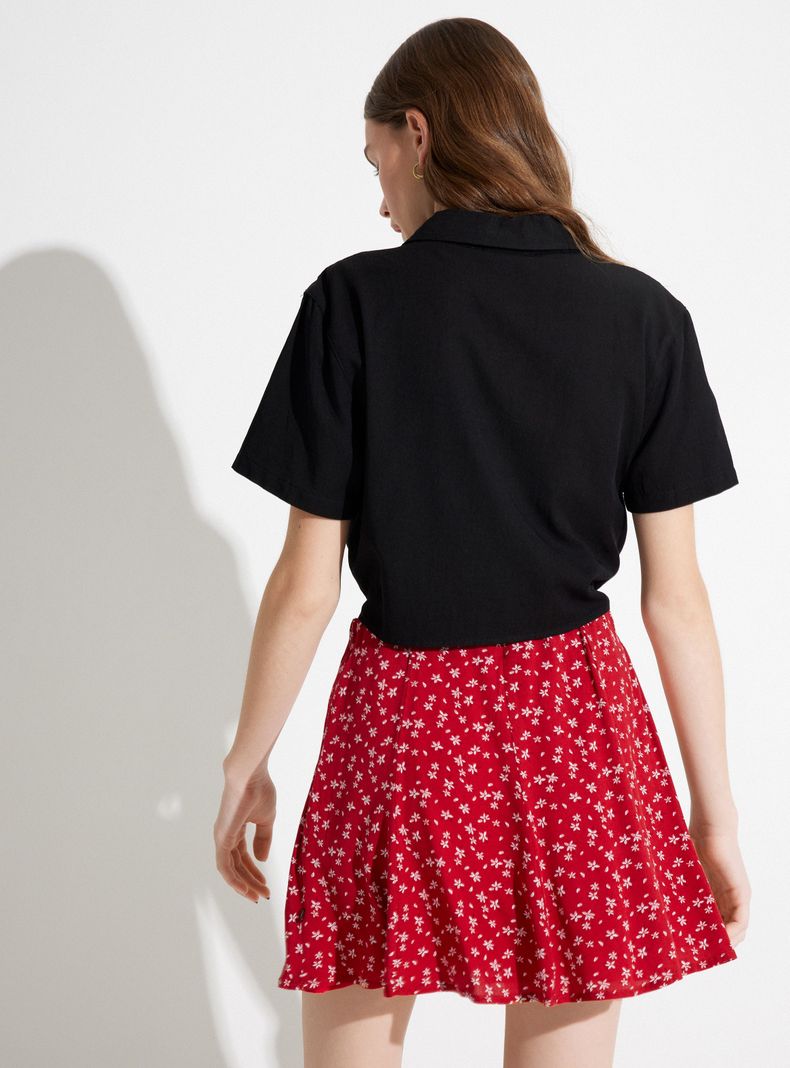 Blusa Manga Corta Nudo Delantero-1