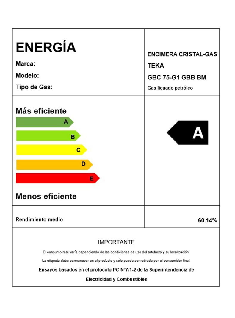 Encimera Cristal Gas 5 Quemadores GBC-75 G1 Infinity-5