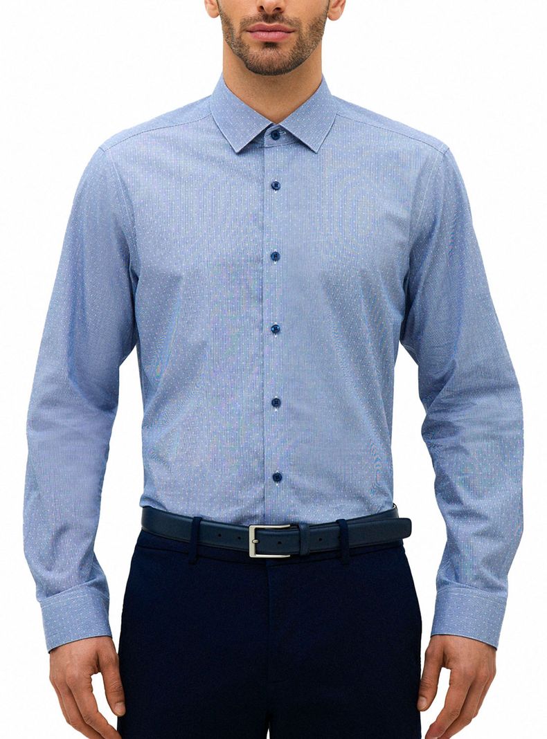 Camisa Formal Microdiseño Azul-3
