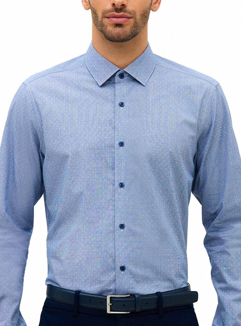 Camisa Formal Microdiseño Azul-0