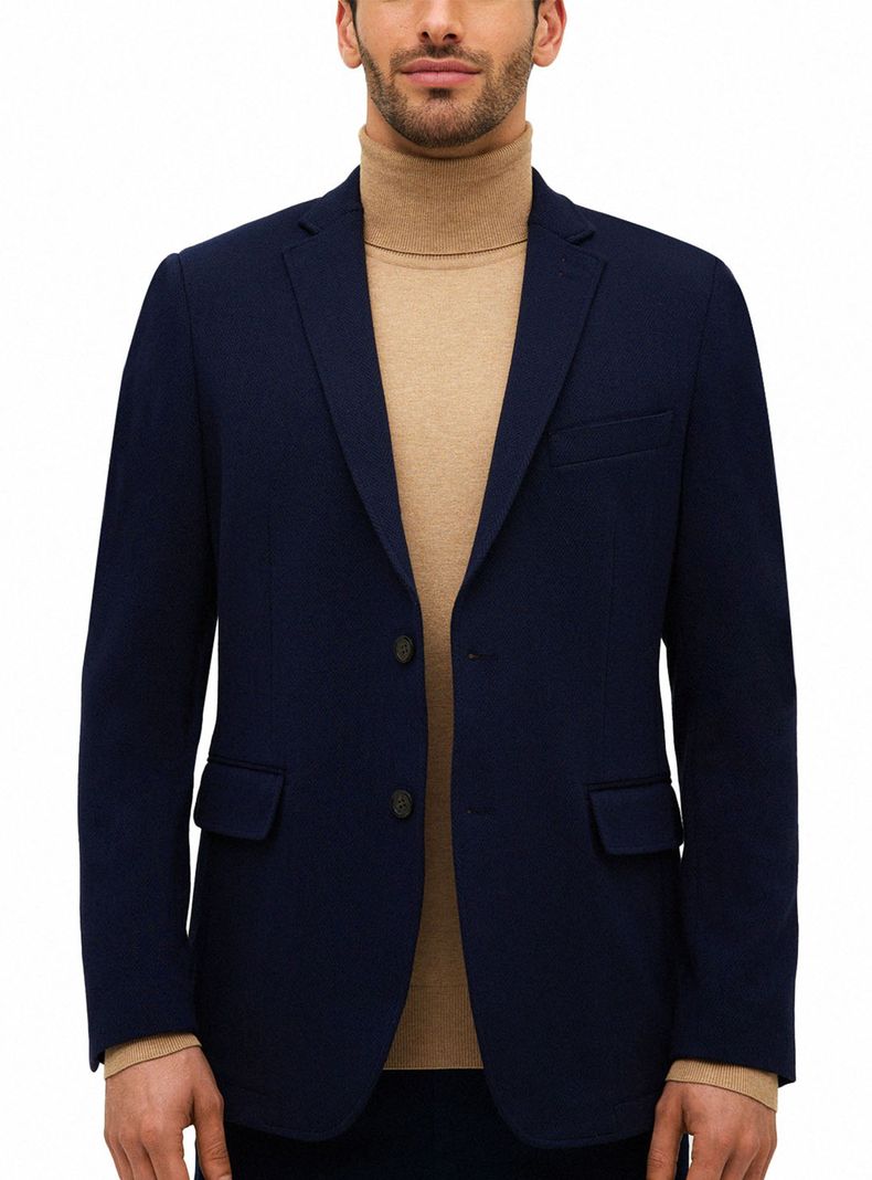 Chaqueta Casual Knit Blue-0