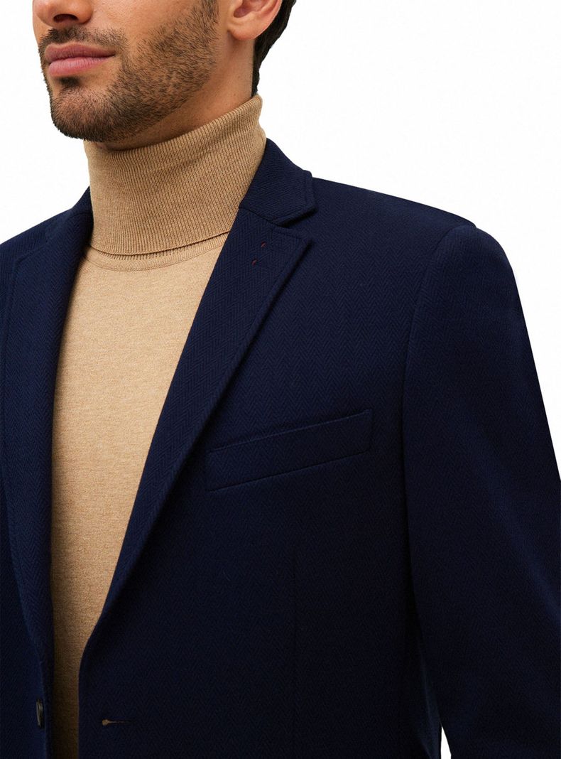 Chaqueta Casual Knit Blue-2