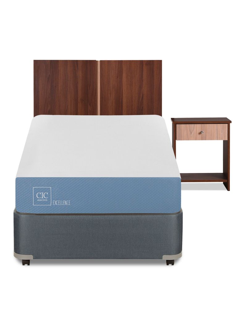 Cama Americana Excellence 1 Plaza x190 cm + Set de Muebles Stylo-2