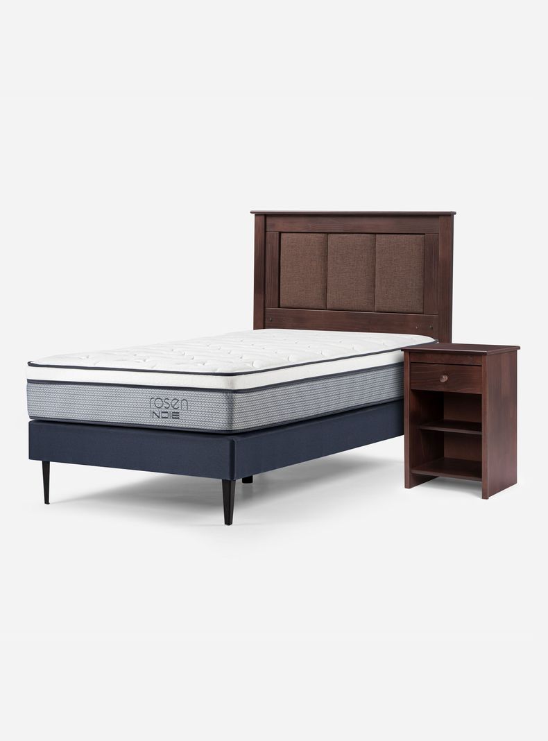 Cama Europea Indie 1.5 Plazas + Set de Muebles Rachel-0