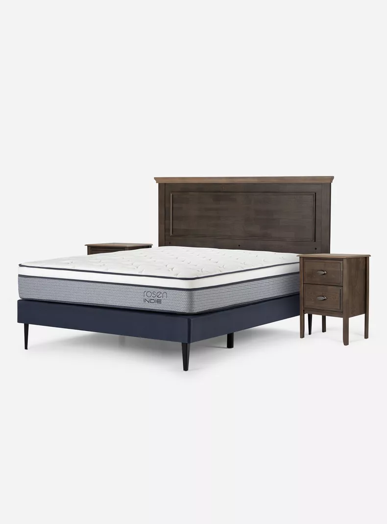 Cama Europea Indie 2 Plazas + Set Muebles Anna